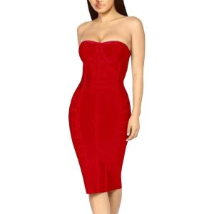 imageHybrid ampamp Company Womens Halter Neck Bodycon Dress Cross Strap Sexy Bandage Dress ClubwearDrbd71794red