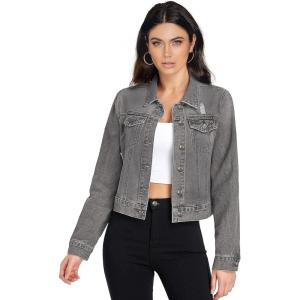 imageHybrid ampamp Company Womens Long Sleeve Denim Jackets Basic Button Down Jean Jacket with PocketsJk37350grey