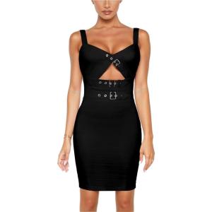 imageHybrid ampamp Company Womens Sleeveless Metal Bandage Dress Celebrity Party Bodycon DressDrbd095black