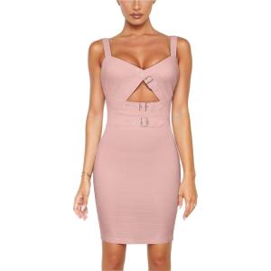 imageHybrid ampamp Company Womens Sleeveless Metal Bandage Dress Celebrity Party Bodycon DressDrbd095blush