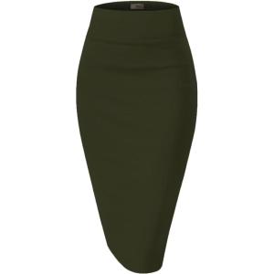 imageHybrid ampamp Company Womens TechnoScuba Stretchy Office Pencil Skirt Made in USA1139olive