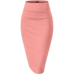 imageHybrid ampamp Company Womens TechnoScuba Stretchy Office Pencil Skirt Made in USA1139rose