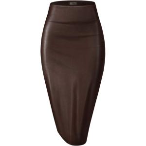 imageHybrid ampamp Company Womens TechnoScuba Stretchy Office Pencil Skirt Made in USA325brown