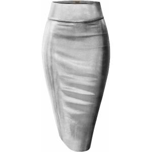 imageHybrid ampamp Company Womens TechnoScuba Stretchy Office Pencil Skirt Made in USASilver