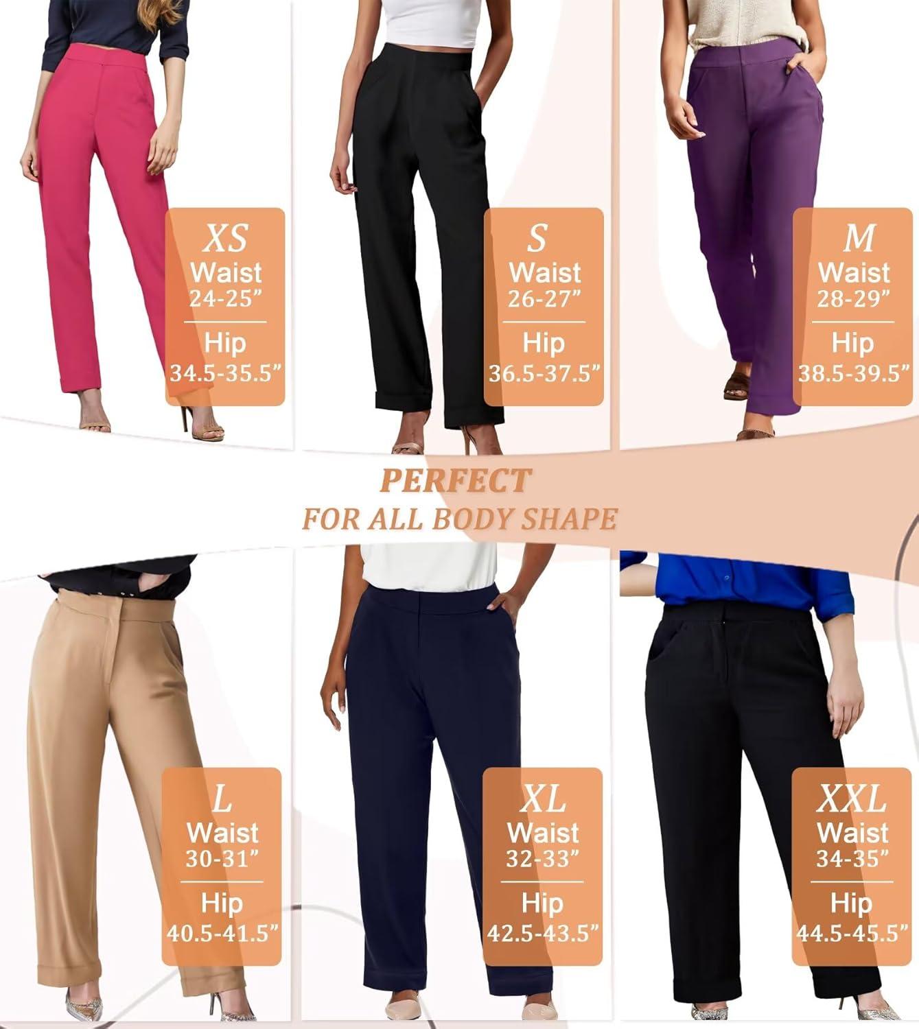 imageHybrid ampamp Company Womens High Waisted Straight Leg Suit Pants Business Work Casual Slacks TrousersPink