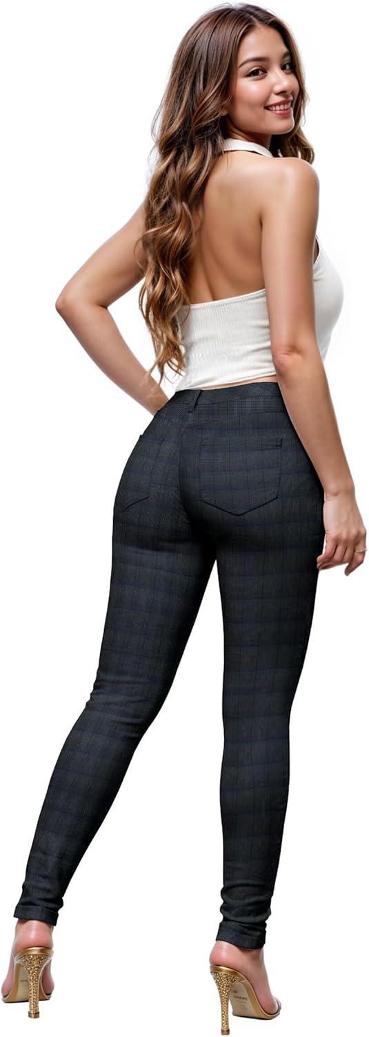 imageHybrid ampamp Company Womens Hyper Ultra Stretch Comfy Skinny Leg Work Casual PantsBlackwhiteblue4146