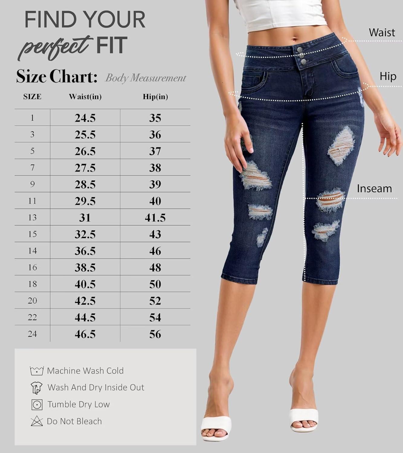 imageHybrid ampamp Company Womens Perfectly Shaping Hyper Stretch Bermuda Shorts CapriDestructedcapridwash