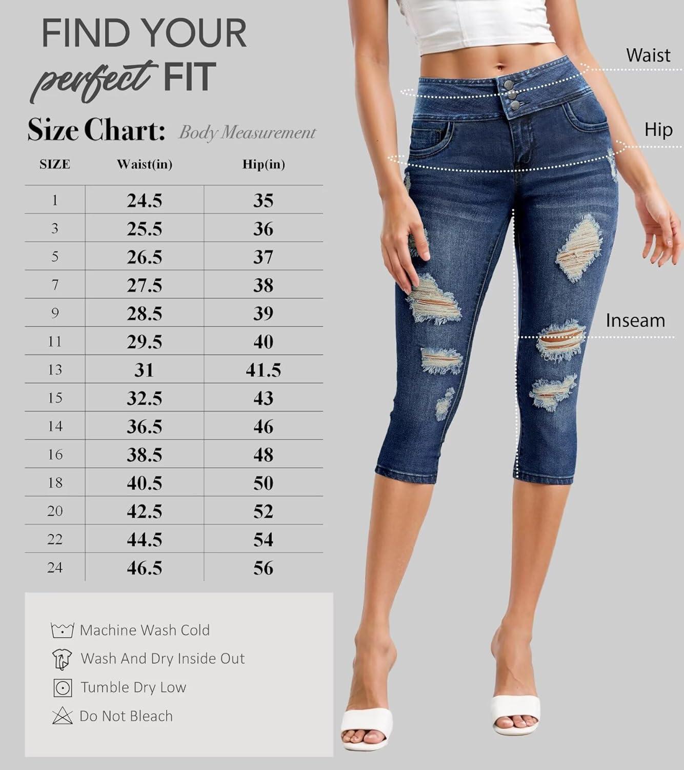 imageHybrid ampamp Company Womens Perfectly Shaping Hyper Stretch Bermuda Shorts CapriDestructedcaprimedblu