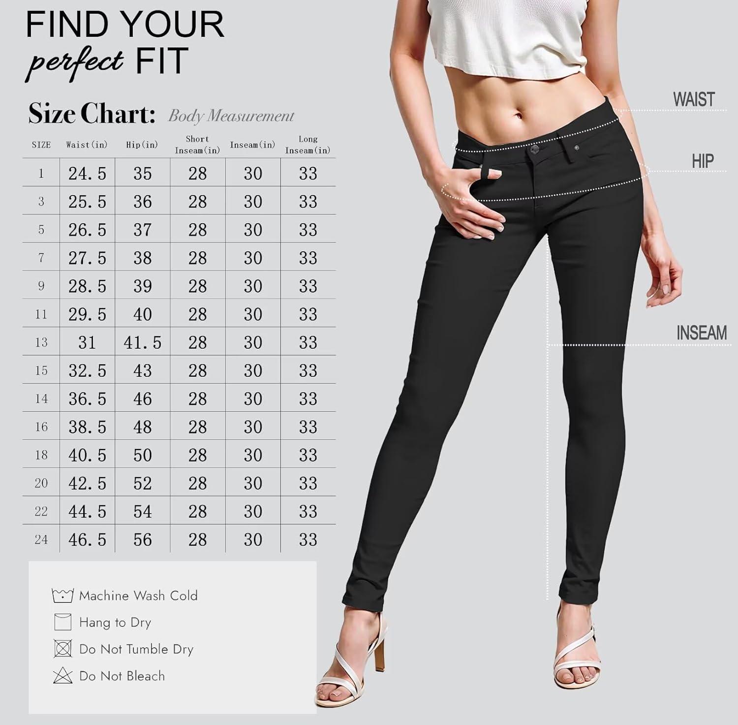 imageHybrid ampamp Company Womens Super Stretch Comfy Denim Skinny JeansBlack