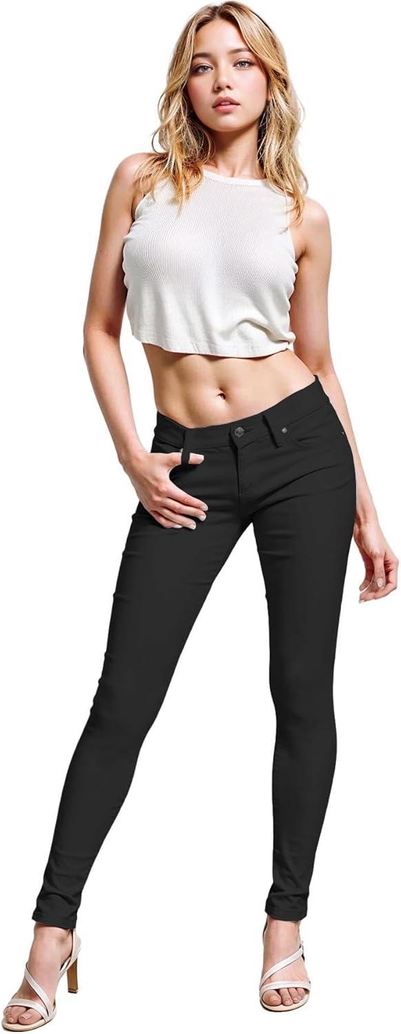 imageHybrid ampamp Company Womens Super Stretch Comfy Denim Skinny JeansBlack