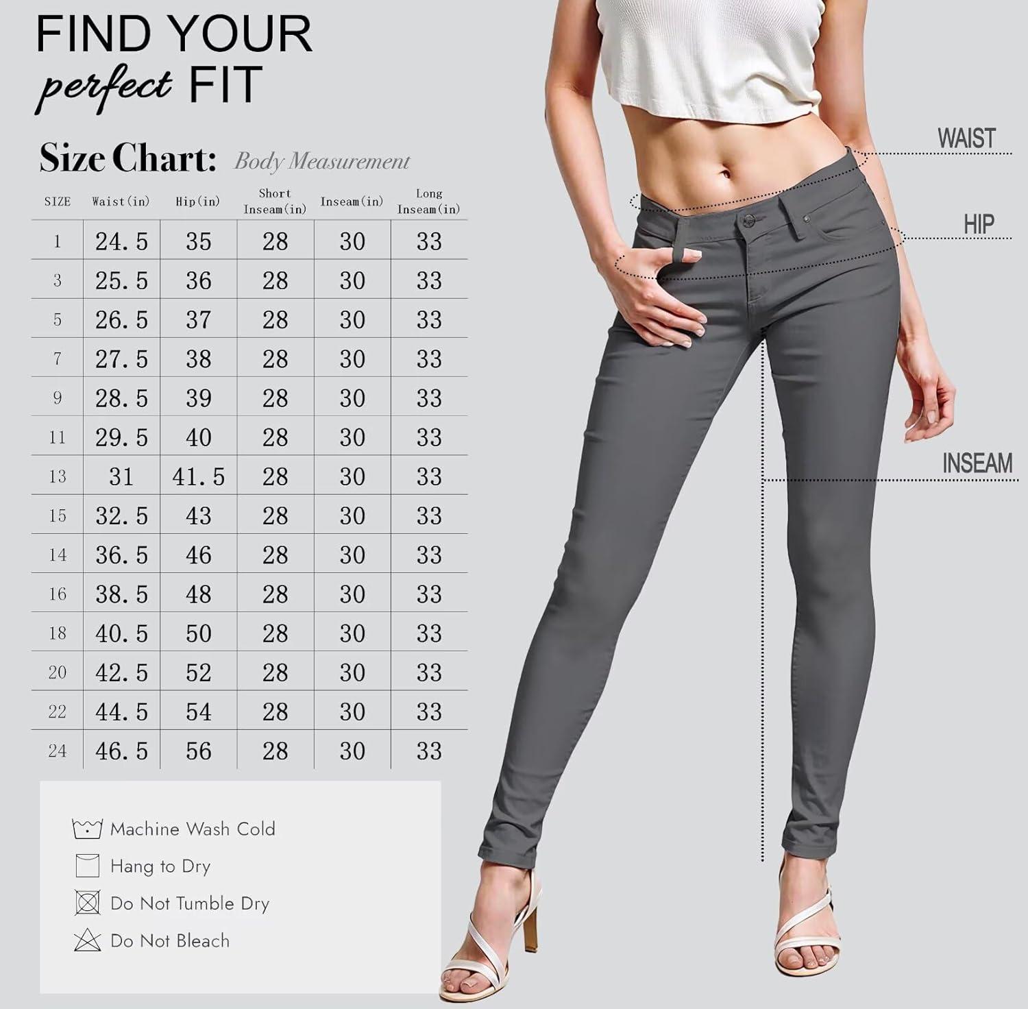 imageHybrid ampamp Company Womens Super Stretch Comfy Denim Skinny JeansGun Metal