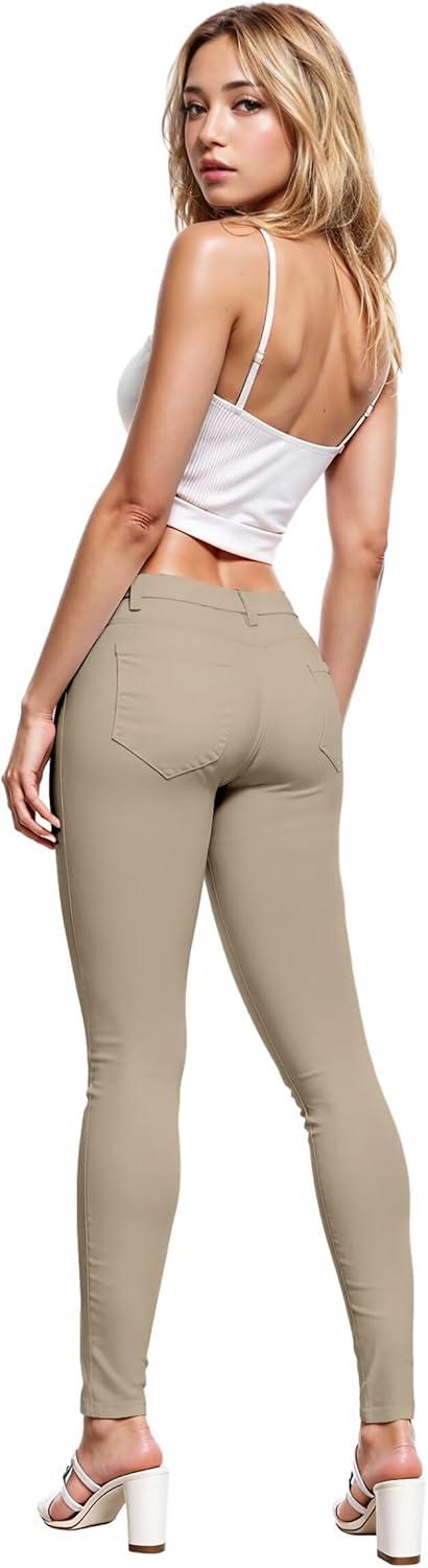 imageHybrid ampamp Company Womens Super Stretch Comfy Denim Skinny JeansKhaki