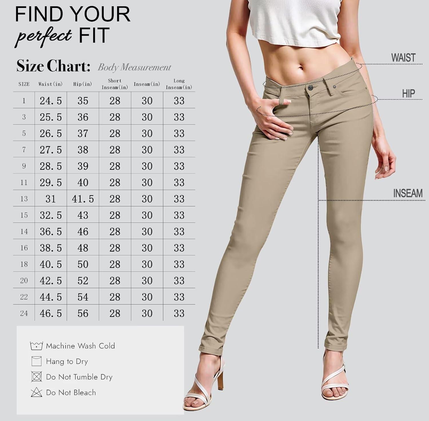 imageHybrid ampamp Company Womens Super Stretch Comfy Denim Skinny JeansKhaki