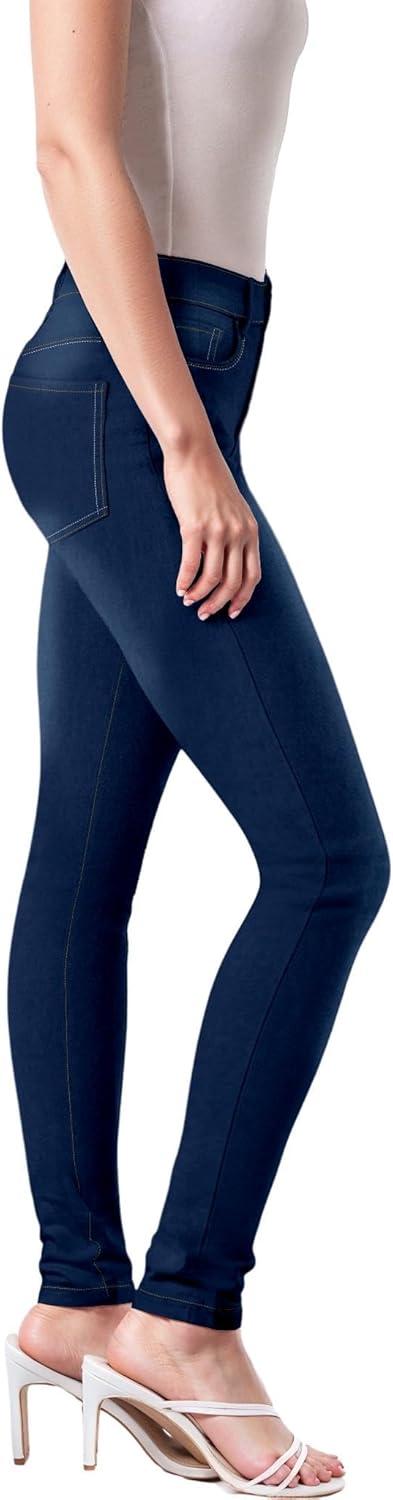 imageHybrid ampamp Company Womens Super Stretch Comfy Denim Skinny JeansMedium Blue