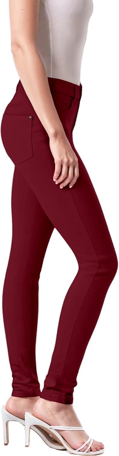 imageHybrid ampamp Company Womens Super Stretch Comfy Denim Skinny JeansWine