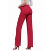 imageHybrid ampamp Company Womens High Waisted Straight Leg Suit Pants Business Work Casual Slacks TrousersRed