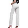 imageHybrid ampamp Company Womens High Waisted Straight Leg Suit Pants Business Work Casual Slacks TrousersWhite