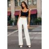 imageHybrid ampamp Company Womens High Waisted Straight Leg Suit Pants Business Work Casual Slacks TrousersWhite