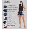 imageHybrid ampamp Company Womens Perfectly Shaping Hyper Stretch Bermuda Shorts CapriDestructedshortmedblu