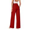 imageHybrid ampamp Company Womens Ultra Comfort Ponte Fabric Pull on Casual Wide Leg PantsRed