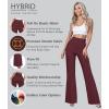 imageHybrid ampamp Company Womens Ultra Stretch Ponte Flare PantsHigh RiseFaux PocketsPull OnWrinkle ResistantCasual ampamp Office WearBurgundy