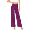imageHybrid ampamp Company Womens Ultra Comfort Ponte Fabric Pull on Casual Wide Leg PantsMagenta