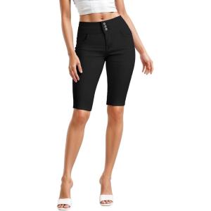 imageHybrid ampamp Company Womens Perfectly Shaping Hyper Stretch Bermuda Shorts CapriBermudablack