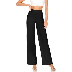imageHybrid ampamp Company Womens Ultra Comfort Ponte Fabric Pull on Casual Wide Leg PantsBlack