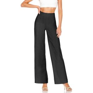 imageHybrid ampamp Company Womens Ultra Comfort Ponte Fabric Pull on Casual Wide Leg PantsCharcoal