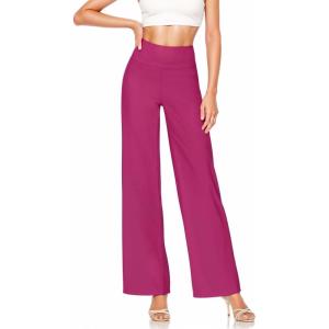 imageHybrid ampamp Company Womens Ultra Comfort Ponte Fabric Pull on Casual Wide Leg PantsFuchsia