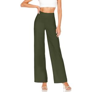 imageHybrid ampamp Company Womens Ultra Comfort Ponte Fabric Pull on Casual Wide Leg PantsOlive