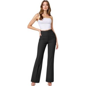 imageHybrid ampamp Company Womens Ultra Stretch Ponte Bootcut Dress Pants  Sleek Pintuck Pull On Faux Pockets Office ampamp CasualBlack