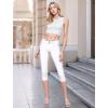 imageHybrid ampamp Company Womens Butt Lift Super Comfy Stretch Denim Capri Short JeansQa48740white