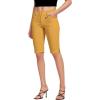 imageHybrid ampamp Company Womens Ultra Comfy Butt Lift Stretch Bermuda City ShortsMustard