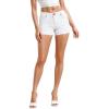 imageHybrid ampamp Company Womens Mid Rise Denim Stretchy Jean Shorts with PocketsShortsuper Stretch White