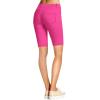imageHybrid ampamp Company Womens Ultra Stretch Perfectly Shaping Mid Rise Skinny Bermuda Shorts with PocketsBermudaneon Fuchsia