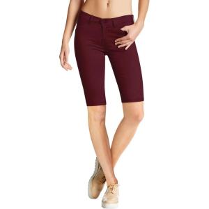imageHybrid ampamp Company Womens Ultra Stretch Perfectly Shaping Mid Rise Skinny Bermuda Shorts with PocketsBermudaburgundy