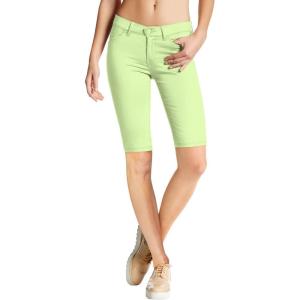 imageHybrid ampamp Company Womens Ultra Stretch Perfectly Shaping Mid Rise Skinny Bermuda Shorts with PocketsBermudalime