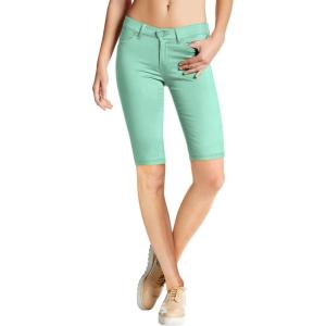 imageHybrid ampamp Company Womens Ultra Stretch Perfectly Shaping Mid Rise Skinny Bermuda Shorts with PocketsBermudamint