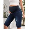 imageHybrid ampamp Company Women Super Comfy Stretch Maternity Bermuda ShortBermudabm5464sdarkwash