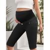imageHybrid ampamp Company Womens Maternity Denim Shorts Over The Belly Comfy Skinny Bermuda JeansBermudablack