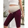 imageHybrid ampamp Company Womens Maternity Denim Shorts Over The Belly Comfy Skinny Bermuda JeansBermudamaroon