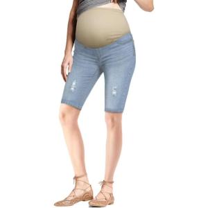 imageHybrid ampamp Company Women Super Comfy Stretch Maternity Bermuda ShortBermudabm4822rpslight Wash
