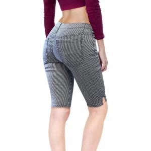 imageHybrid ampamp Company Womens Butt Lifting Mid Rise Denim Bermuda ShortsBermudablueWhite