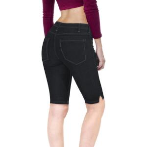 imageHybrid ampamp Company Womens Butt Lifting Mid Rise Denim Bermuda ShortsBermudablueblack
