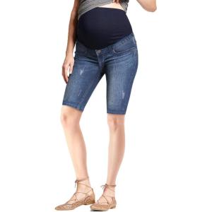 imageHybrid ampamp Company Womens Maternity Denim Shorts Over The Belly Comfy Skinny Bermuda JeansBermudabm5471grskmedium Was
