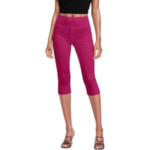 imageHybrid ampamp Company Womens Super Comfy Stretch Pull On Millennium Twill Capri ShortsCaprifuchsia