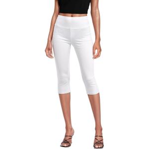 imageHybrid ampamp Company Womens Super Comfy Stretch Pull On Millennium Twill Capri ShortsCapriwhite