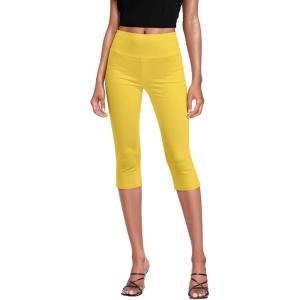 imageHybrid ampamp Company Womens Super Comfy Stretch Pull On Millennium Twill Capri ShortsCapriyellow