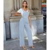 imageHybrid ampamp Company Women Denim Shorts Rompers Sleeveless Adjustable Strap Overalls Cross Back JumpsuitPvj6108light Wash